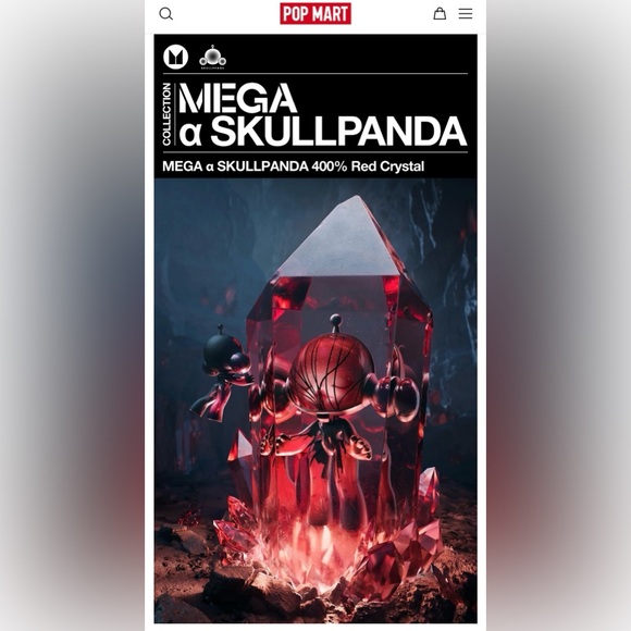 Limited Edition Pop Mart Mega SKULLPANDA 400% Red Crystal - Picture 2 of 6